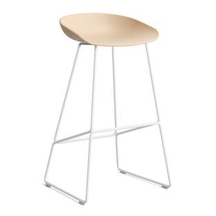 About A Stool AAS 38 Version bar: hauteur de l'assise 74 cm|Acier thermolaqué blanc|Pale peach 2.0