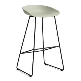 About A Stool AAS 38 Version bar: hauteur de l'assise 74 cm|Acier thermolaqué noir|Pastel green 2.0