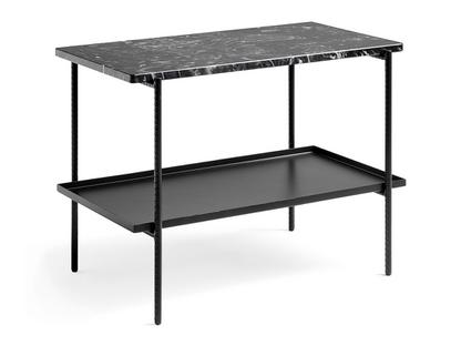 Rebar Table H 55 x L 75 x P 44 cm|Plateau marbre / Tableau acier thermolaqué noir