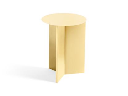 Table Slit Acier|H 47 x Ø 35 cm|Revêtement en poudre jaune clair