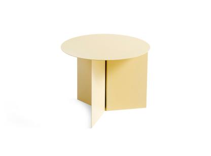 Table Slit Acier|H 35,5 x Ø 45 cm|Revêtement en poudre jaune clair