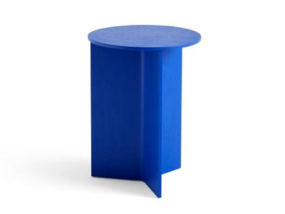 Table Slit Bois|H 47 x Ø 35 cm|Laqué bleu vif