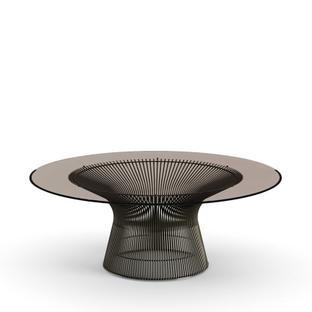 Table basse Platner Grand (diamètre 107 cm)|Bronze, métallique|verre bronze