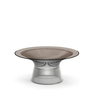 Table basse Platner Petit (diamètre 91,5 cm)|Nickel poli|verre bronze