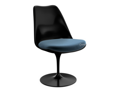 Chaise Tulip Saarinen Statique|Coussin d'assise|Noir|Night Blue (Eva 170)