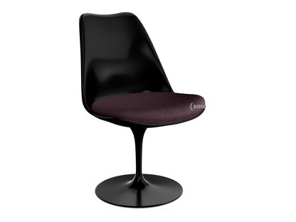 Chaise Tulip Saarinen Rotatif|Coussin d'assise|Noir|Plum (Eva 119)
