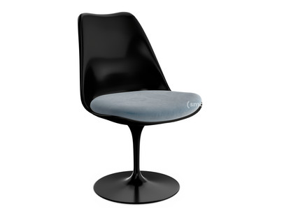 Chaise Tulip Saarinen Statique|Coussin d'assise|Noir|Steel (Eva 172)