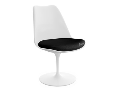 Chaise Tulip Saarinen Rotatif|Coussin d'assise|Blanc|Black (Eva 138)