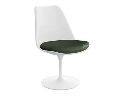 Chaise Tulip Saarinen Rotatif|Coussin d'assise|Blanc|Bottle Green (Eva 144)