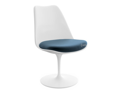 Chaise Tulipe Saarinen Statique|Coussin d'assise|Blanc|Night Blue (Eva 170)