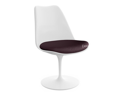 Chaise Tulipe Saarinen Statique|Coussin d'assise|Blanc|Plum (Eva 119)
