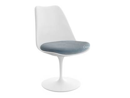 Chaise Tulip Saarinen Rotatif|Coussin d'assise|Blanc|Steel (Eva 172)