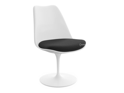 Chaise Tulip Saarinen Rotatif|Coussin d'assise|Blanc|Noir (Tonus 128)