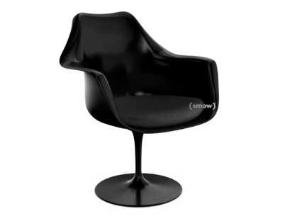 Fauteuil Tulipe Saarinen Statique|Coussin d'assise|Noir|Black (Eva 138)