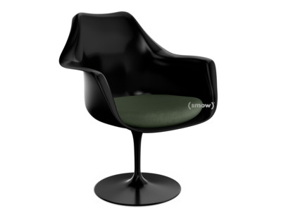 Fauteuil Tulipe Saarinen Rotatif|Coussin d'assise|Noir|Bottle Green (Eva 144)