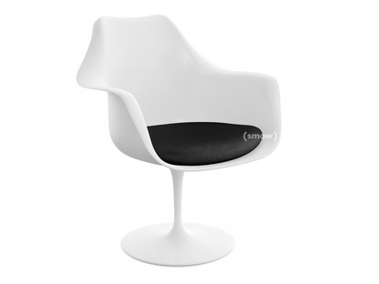 Fauteuil Tulipe Saarinen Statique|Coussin d'assise|Blanc|Black (Eva 138)
