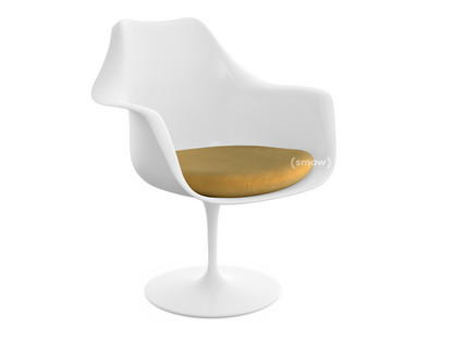Fauteuil Tulipe Saarinen Rotatif|Coussin d'assise|Blanc|Gold (Eva 154)