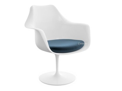 Fauteuil Tulipe Saarinen Statique|Coussin d'assise|Blanc|Night Blue (Eva 170)