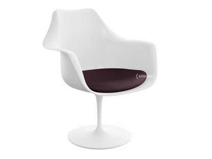 Fauteuil Tulipe Saarinen Statique|Coussin d'assise|Blanc|Plum (Eva 119)