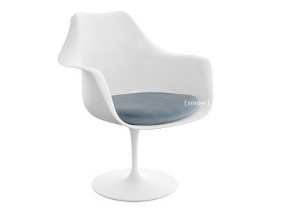 Fauteuil Tulipe Saarinen Statique|Coussin d'assise|Blanc|Steel (Eva 172)