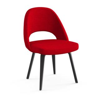 Chaise de conférence Saarinen Sans accotoirs|Chêne teinté ébène|Rouge