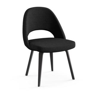 Chaise de conférence Saarinen Sans accotoirs|Chêne teinté ébène|Noir