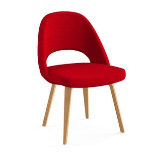 Chaise de conférence Saarinen Sans accotoirs|Chêne naturel|Rouge