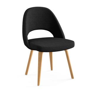 Chaise de conférence Saarinen Sans accotoirs|Chêne naturel|Noir