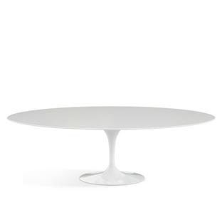 Table à manger ovale Saarinen L 244 cm x l 137 cm|Blanc|Stratifié blanc