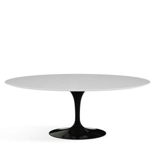 Table à manger ovale Saarinen L 198 cm x L 121 cm|Noir|Stratifié blanc
