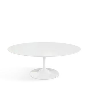 Table basse ovale Saarinen Blanc|Stratifié blanc