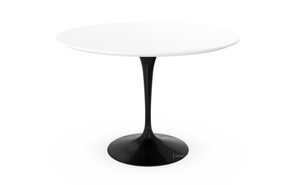 Table à manger ronde Saarinen 107 cm|Noir|Stratifié blanc