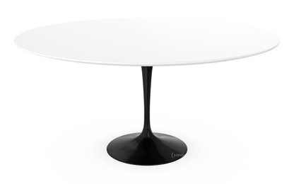 Table à manger ronde Saarinen 152 cm|Noir|Stratifié blanc