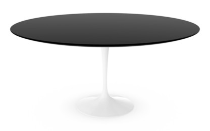 Table à manger ronde Saarinen 152 cm|Blanc|Stratifié noir