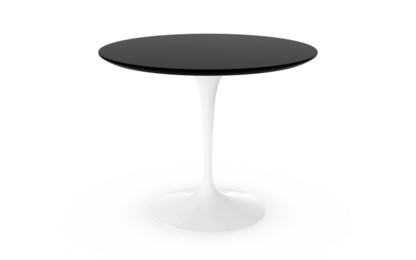 Table à manger ronde Saarinen 91 cm|Blanc|Stratifié noir