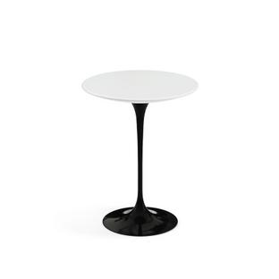 Table d'appoint ronde Saarinen 41 cm|Noir|Stratifié blanc