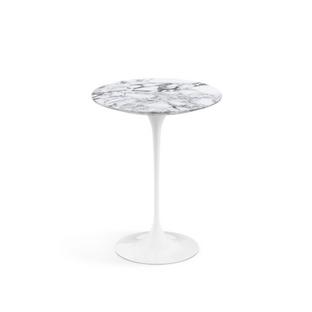 Table d'appoint ronde Saarinen 41 cm|Blanc|Marbre Arabescato (blanc avec tons gris)