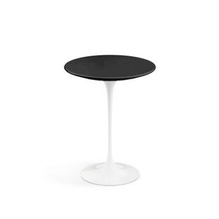 Table d'appoint ronde Saarinen 41 cm|Blanc|Laqué noir