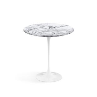 Table d'appoint ronde Saarinen 51 cm|Blanc|Marbre Arabescato (blanc avec tons gris)