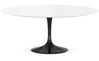 Table basse ronde Saarinen Grand (H 38/39cm, ø 91 cm)|Noir|Stratifié blanc