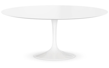 Table basse ronde Saarinen Grand (H 38/39cm, ø 91 cm)|Blanc|Stratifié blanc