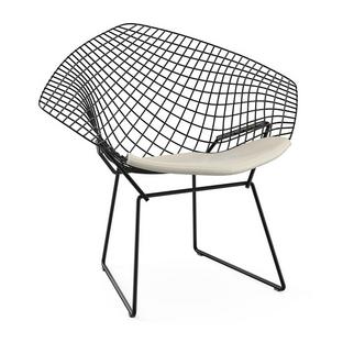 Fauteuil Diamond Avec coussin|Revêtement protecteur noir Rilsan|Vinyl blanc