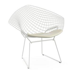 Fauteuil Diamond Avec coussin|Revêtement protecteur blanc Rilsan|Vinyl blanc