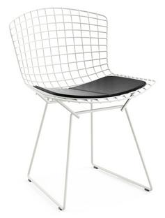 Chaise Bertoia Blanc|Vinyl noir