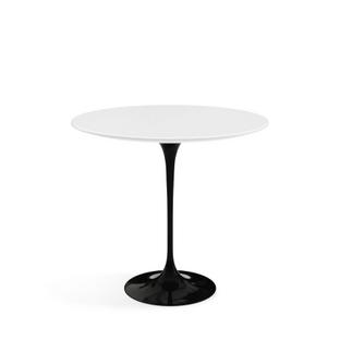 Table d'appoint ovale Saarinen Noir|Stratifié blanc