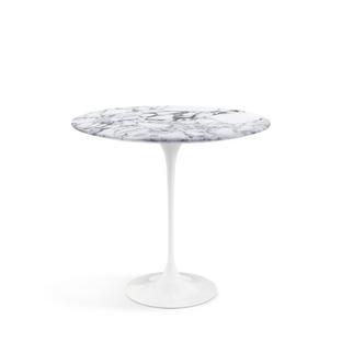 Table d'appoint ovale Saarinen Blanc|Marbre Arabescato (blanc avec tons gris)