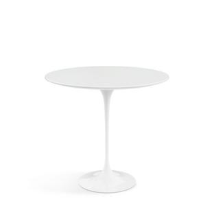 Table d'appoint ovale Saarinen Blanc|Stratifié blanc