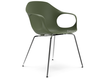 Chaise Elephant Tube Vert olive|Acier chromé