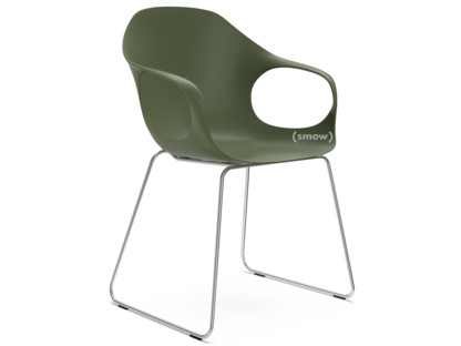 Chaise Elephant Sledge Vert olive|Acier chromé satiné