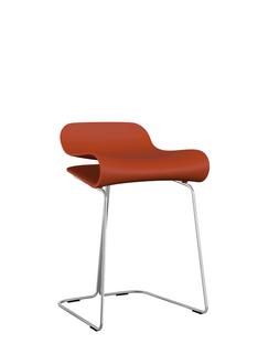 Tabouret BCN Rouge corail|Acier chromé